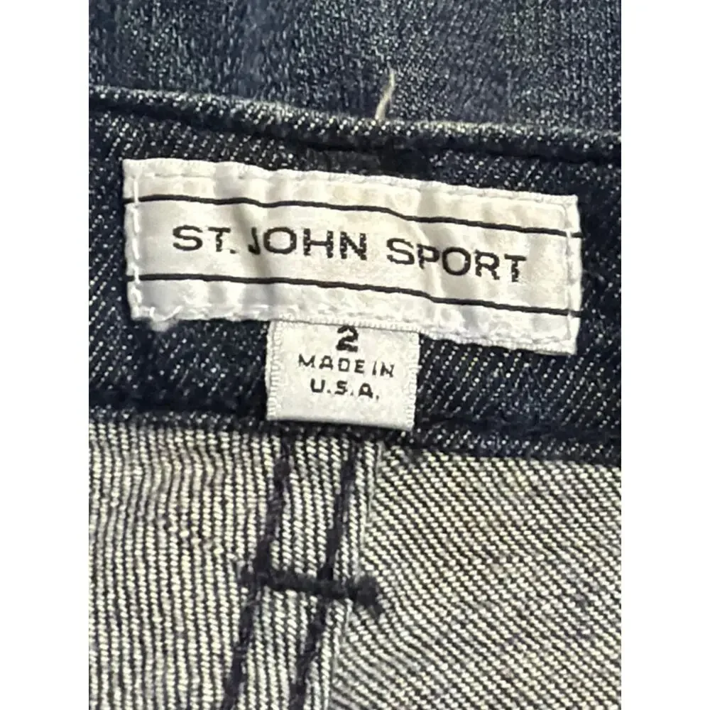 St John Sport Straight Leg Jeans Dark Wash Size 2 Made in USA 30